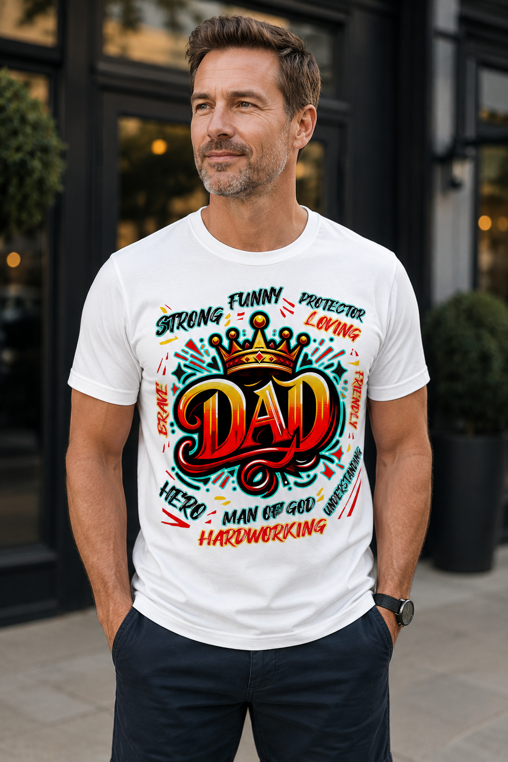 Dad Crown T‑Shirt Strong, Funny, Loving Father Graphic Tee for Father’s Day