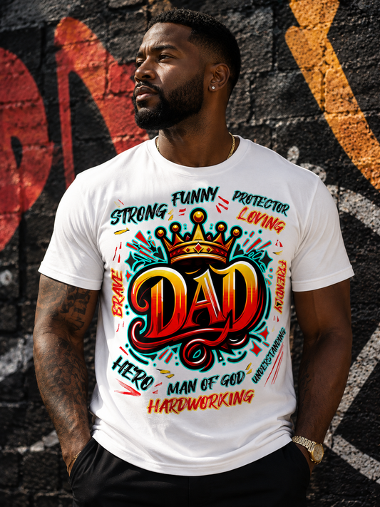 Dad Crown T‑Shirt Strong, Funny, Loving Father Graphic Tee for Father’s Day
