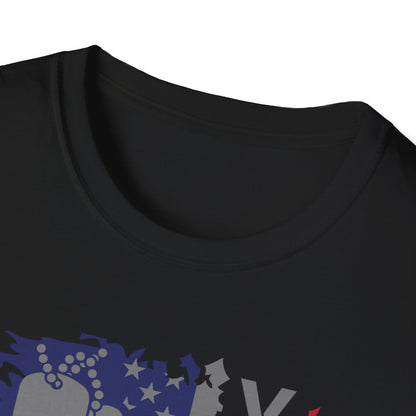 Navy Veteran T-Shirt - American Flag Dog Tags Design