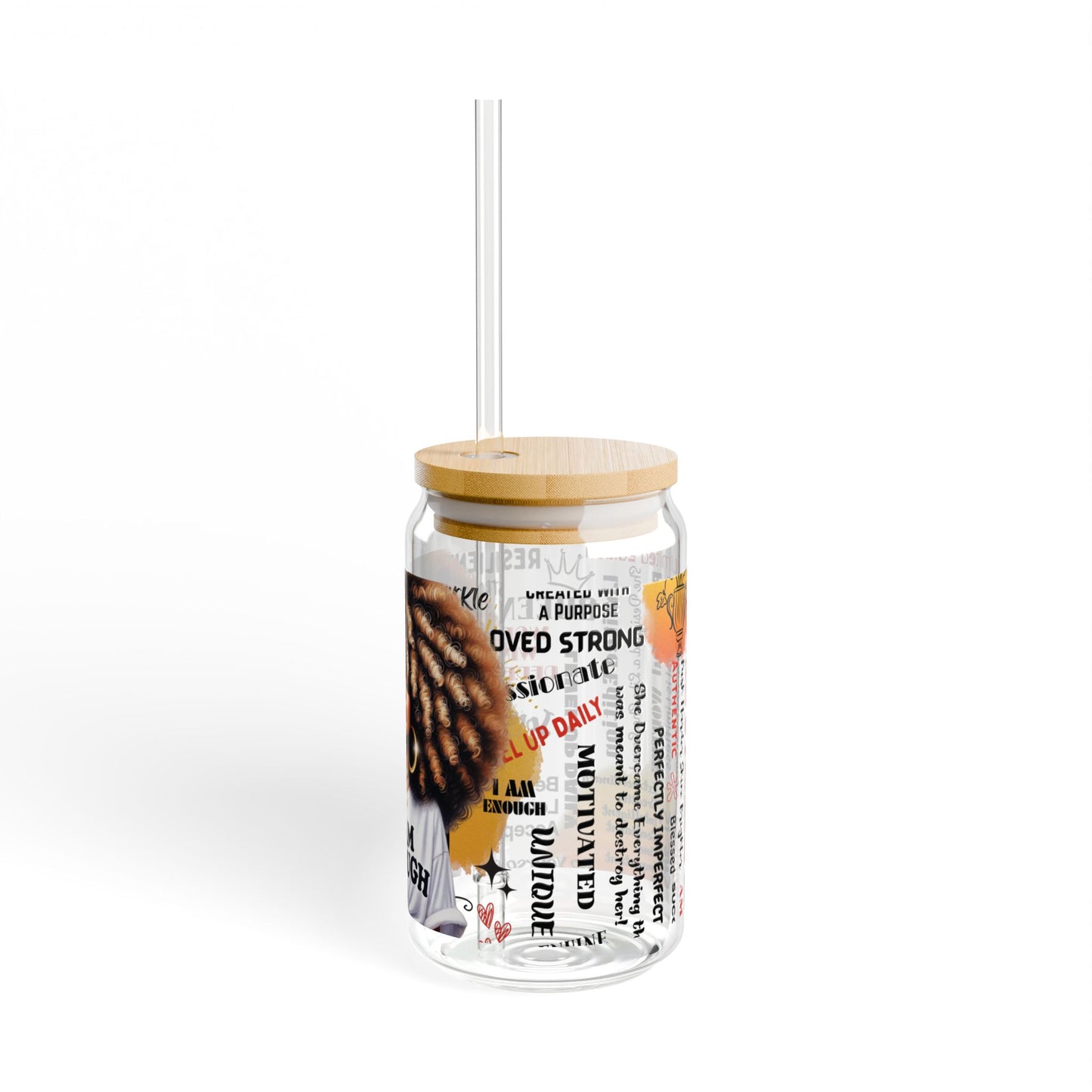 Crowned Confidence Tumbler – 16oz Straw Cup with Empowering Black Queen Design