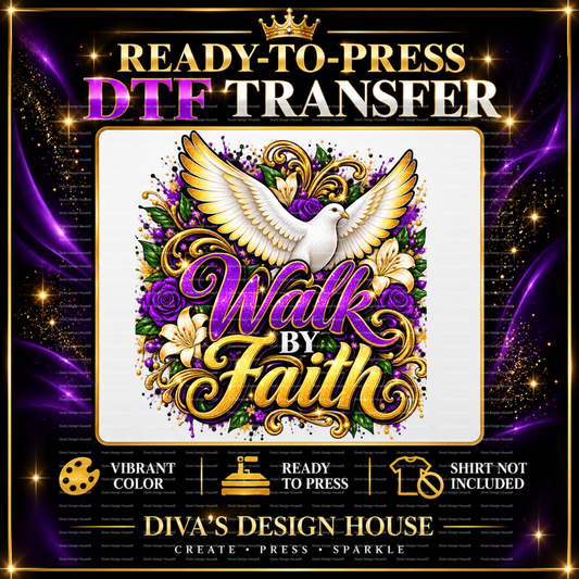 Walk by Faith Dove | Ready-to-Press DTF Transfer