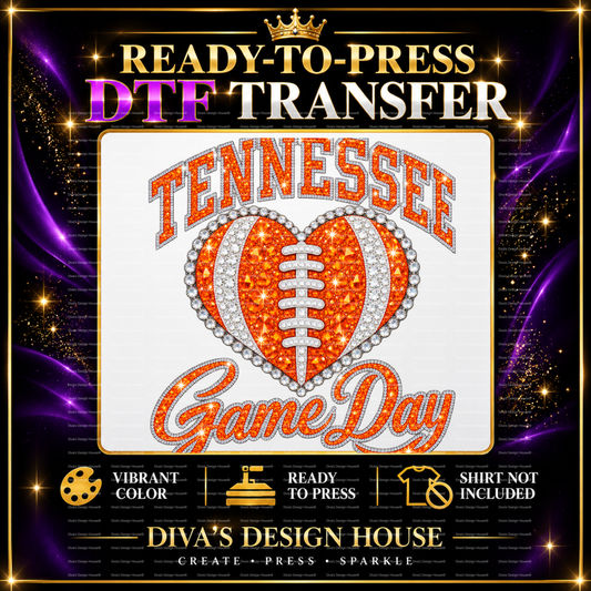 Tennessee Game Day Heart | Ready-to-Press DTF Transfer