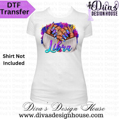 Libra Zodiac Nails Ready to Press DTF Transfers