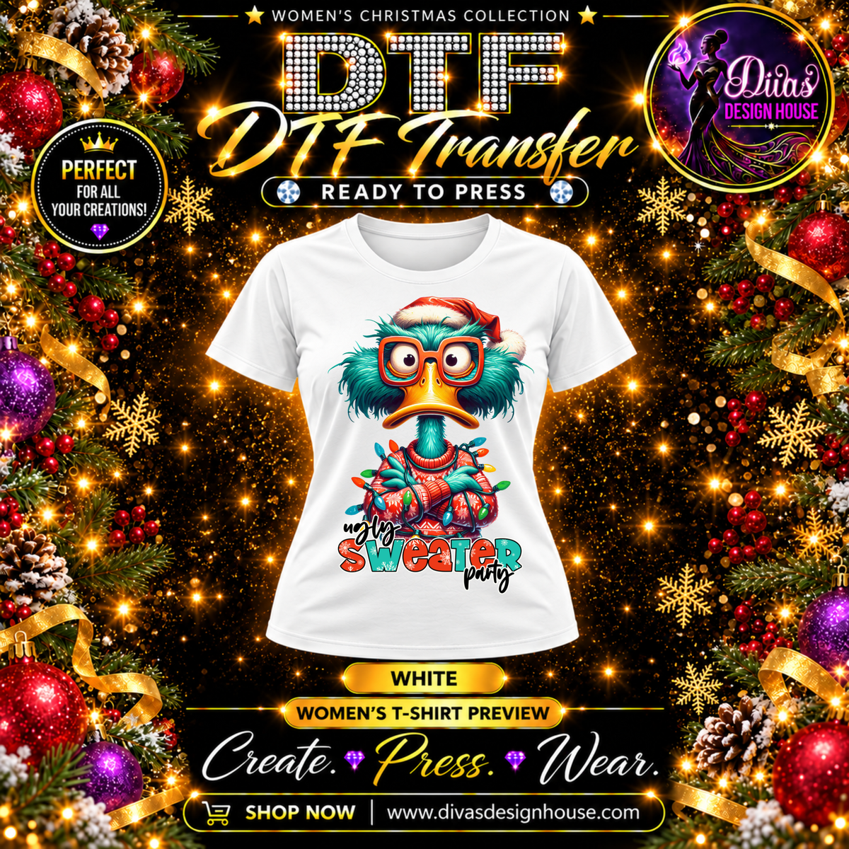 Ugly Sweater Party | Ready-to-Press DTF Transfer
