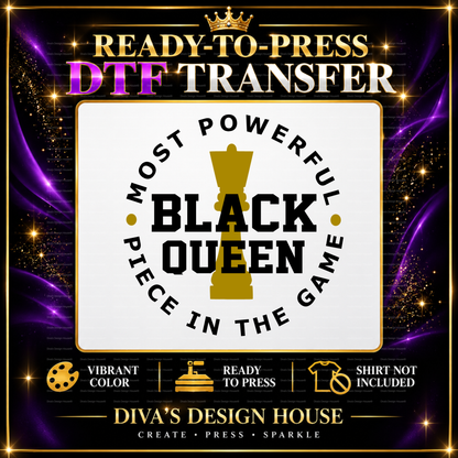 Black Queen – Ready-to-Press DTF Transfer