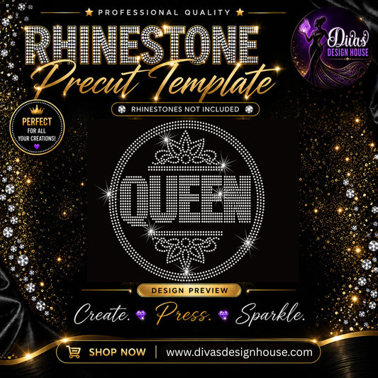 Queen | Pre-Cut Rhinestone Template | SS10