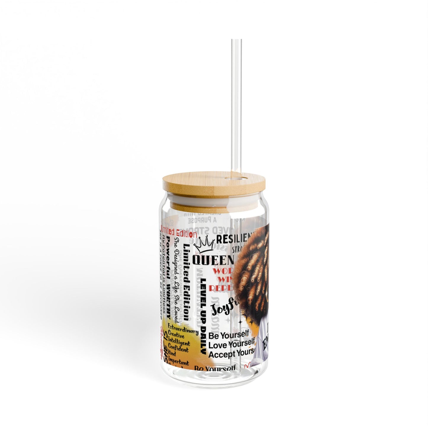 Crowned Confidence Tumbler – 16oz Straw Cup with Empowering Black Queen Design