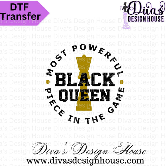 Black Queen Ready to Press DTF Transfers