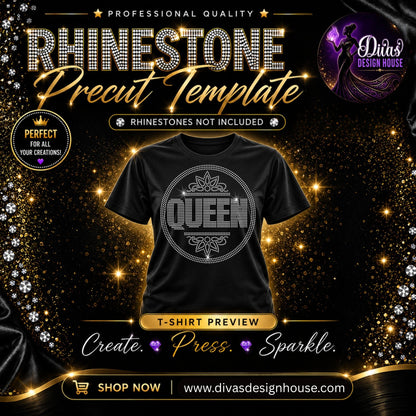 Queen | Pre-Cut Rhinestone Template | SS10