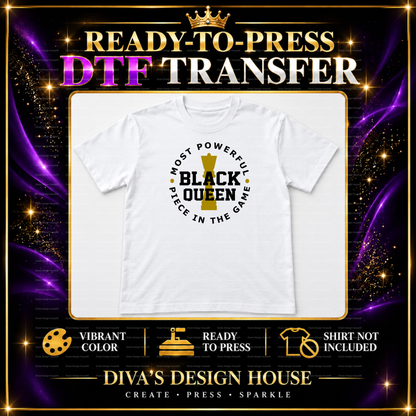 Black Queen – Ready-to-Press DTF Transfer