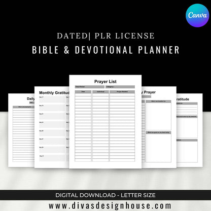 DFY Bible & Devotional Planner | Includes a Small Business Commercial Use License| Canva Template| Done For Your Journal| Clipart| Limited Quality|