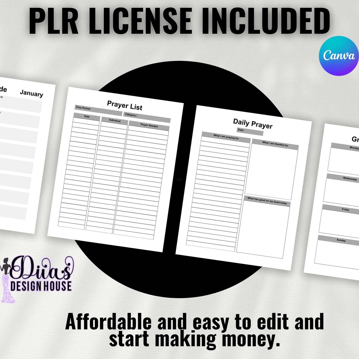 DFY Bible & Devotional Planner | Includes a Small Business Commercial Use License| Canva Template| Done For Your Journal| Clipart| Limited Quality|