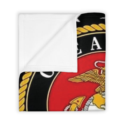 Once a Marine Always a Marine Throw Blanket — Patriotic US Flag Military Fleece