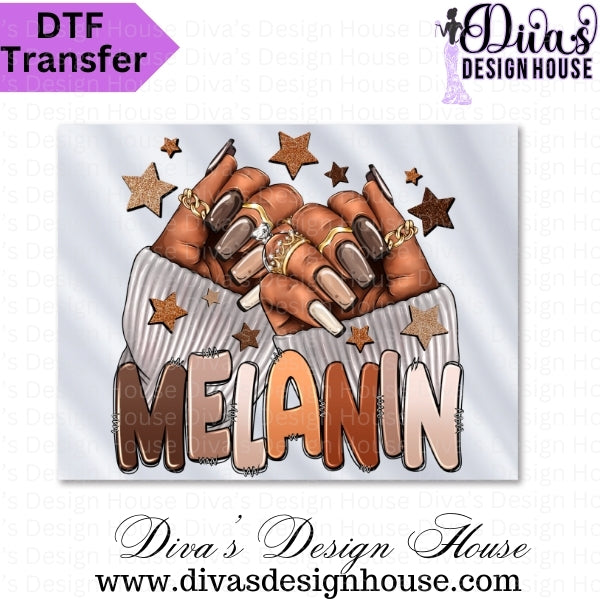 Melanin Nails DTF Transfer – Ready to Press Heat Transfer Design