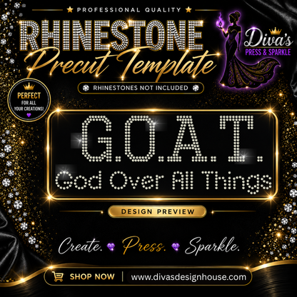 G.O.A.T Pre-Cut Rhinestone Template