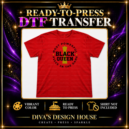 Black Queen – Ready-to-Press DTF Transfer