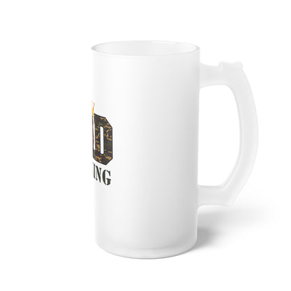 Frosted Beer Mug — "Dad The King" Lion Crown Father's Day Gift