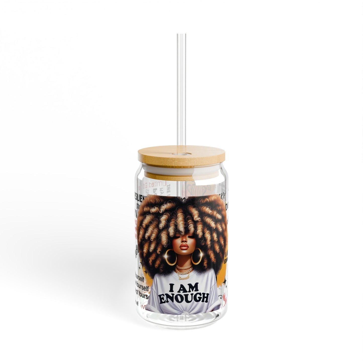 Crowned Confidence Tumbler – 16oz Straw Cup with Empowering Black Queen Design