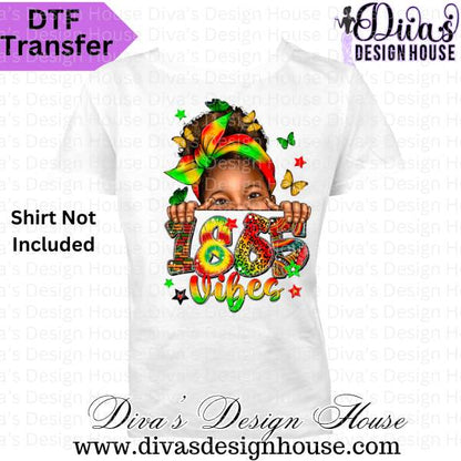 Little Melanin Queen Juneteenth DTF Transfers (8in Child Size)