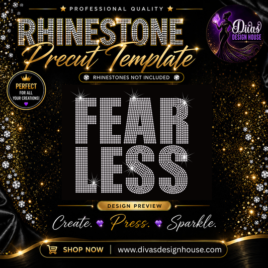 Fearless | Precut Rhinestone Template | SS10