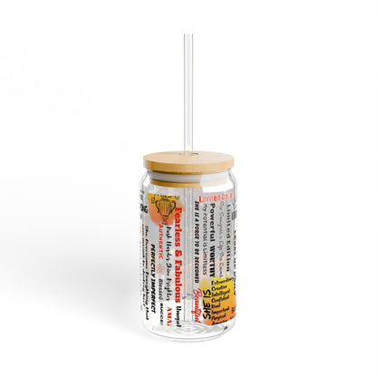 The Fearless & Fabulous Glass Can Tumbler – 16oz Straw Cup with Empowering Black Queen Design