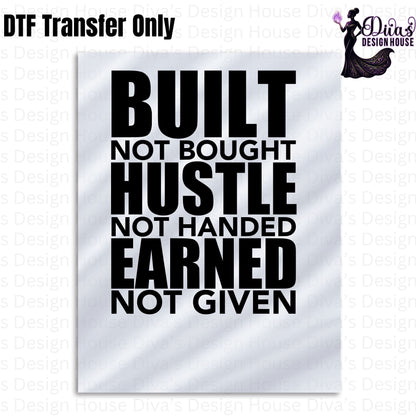 Built Not Bought DTF Transfer