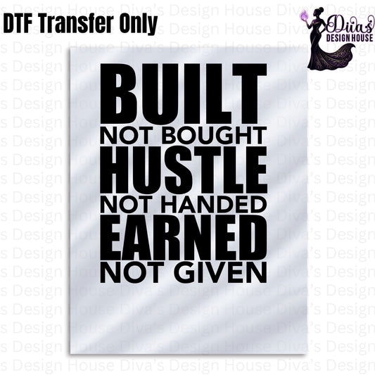 Built Not Bought DTF Transfer