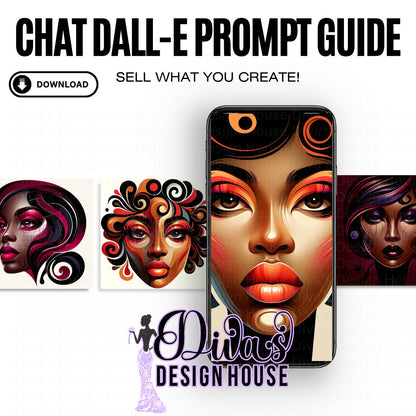 Stylized African American Female Face| DALLE3 Prompt Guide| Includes a ChatGPT Prompt to Help Your Created Unlimited Prompts|