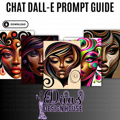 Stylized African American Female Face| DALLE3 Prompt Guide| Includes a ChatGPT Prompt to Help Your Created Unlimited Prompts|