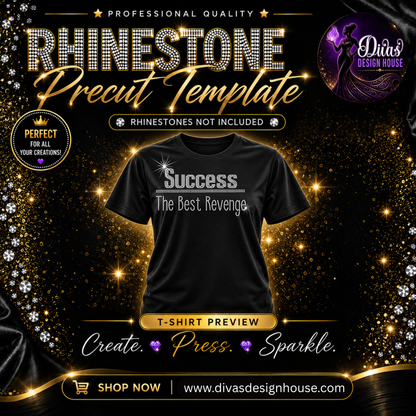 Success The Best Revenge PreCut| Precut Rhinestone Template | SS10