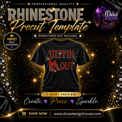 Steppin Out | Pre-Cut Rhinestone Template | SS10