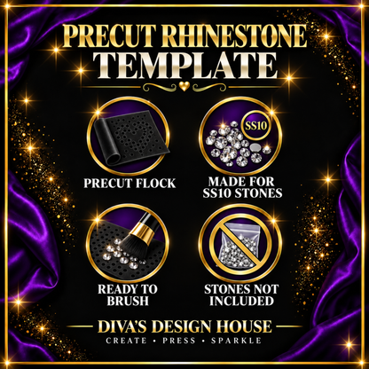 B.A.E. (Black and Educated) | Pre-Cut Rhinestone Template | SS10