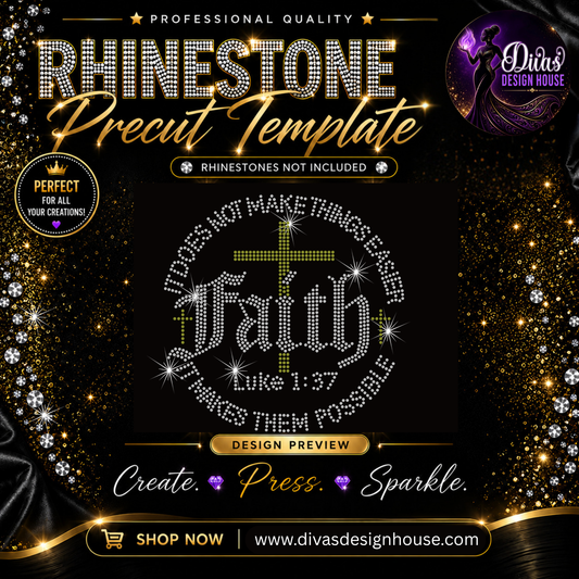 Faith | Pre-Cut Rhinestone Template | SS10