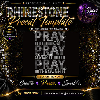 Pray On It | Pre-Cut Rhinestone Template | SS10