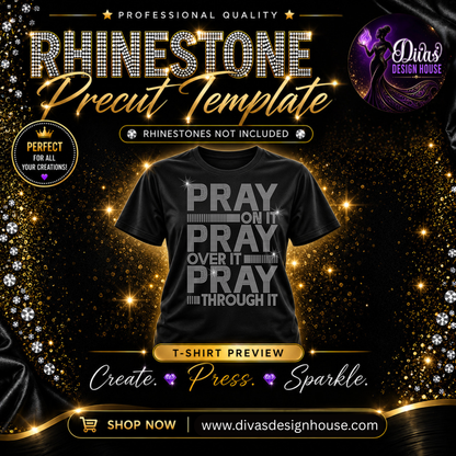Pray On It | Pre-Cut Rhinestone Template | SS10