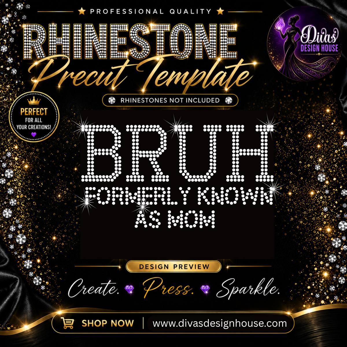 Bruch Formally Known | Pre-Cut Rhinestone Template | SS10