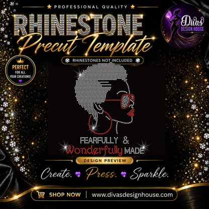 Fearfully & Wonderfully Made | Pre-Cut Rhinestone Template | SS10