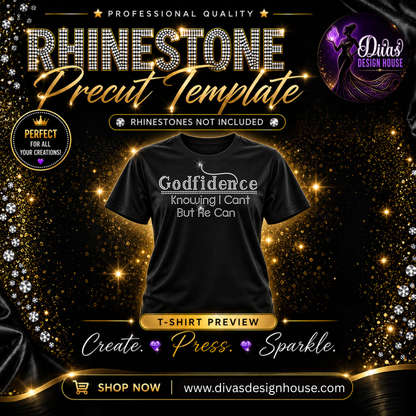 Godfidence | Precut Rhinestone Template | SS10