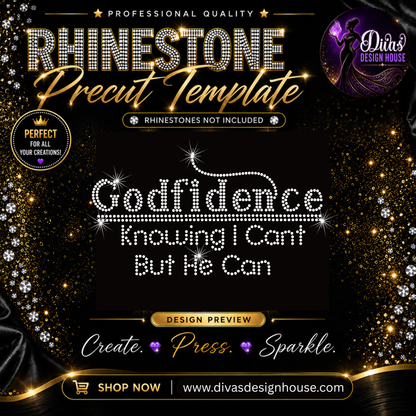 Godfidence | Precut Rhinestone Template | SS10
