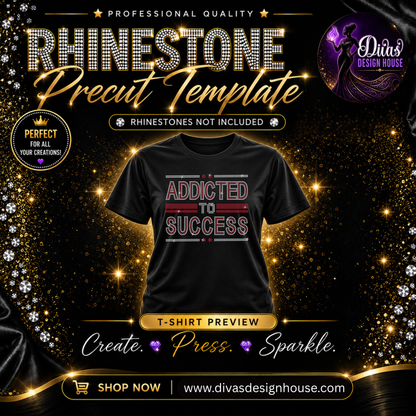 Addicted to Success| Precut Rhinestone Template | SS10