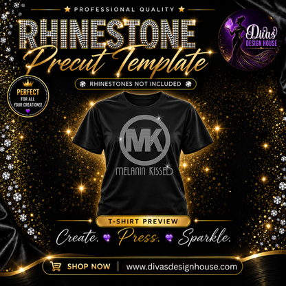 Melanin Kissed | Pre-Cut Rhinestone Template | SS10