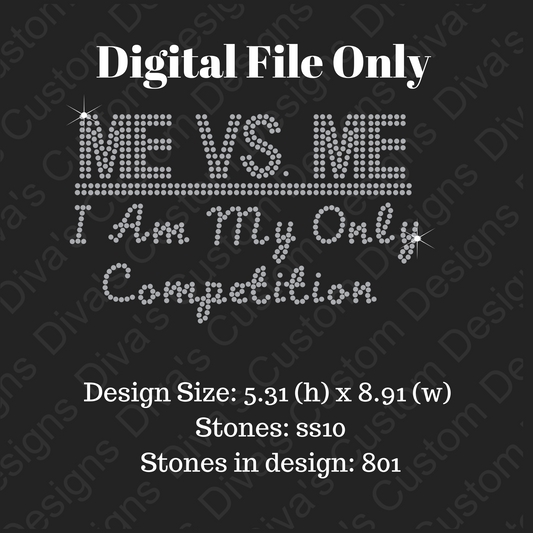 Me vs Me Rhinestone Digital Rhinestone Download SVG PGN Cricut & Silhouette svg file