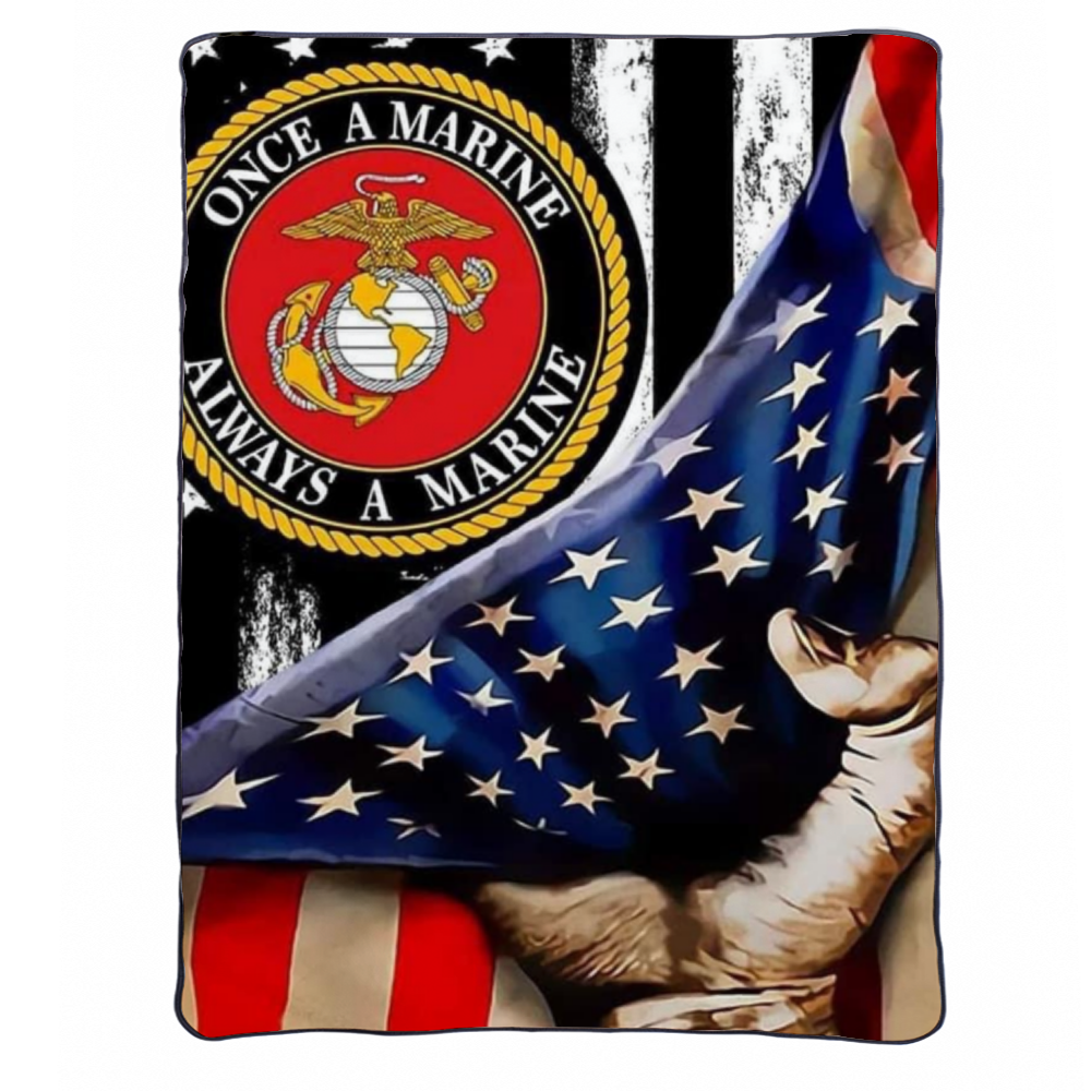 Once A Marine Fleece Blanket