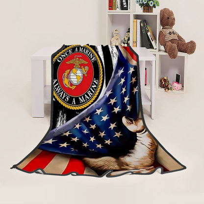 Once A Marine Fleece Blanket