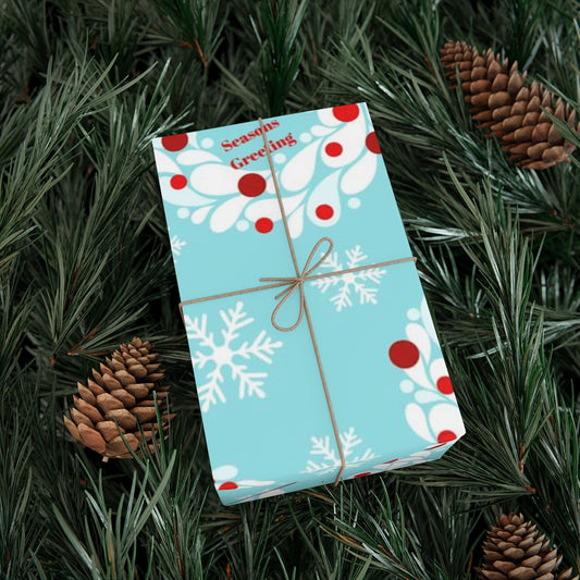 Merry Christmas Blue Wrapping Paper
