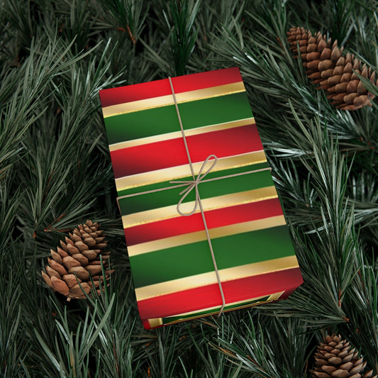 Red, Green & Gold Wrapping Paper