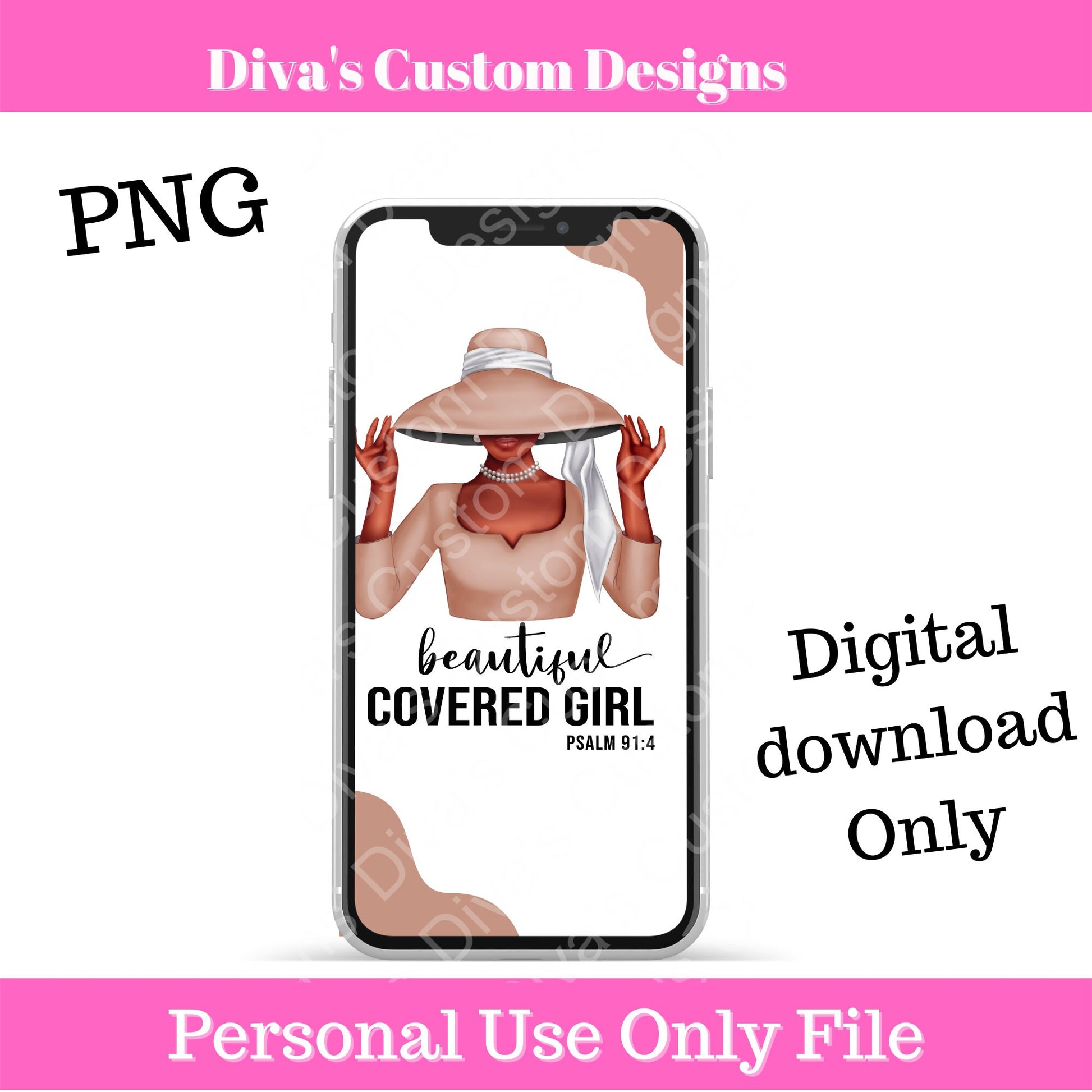 Covered Girl (Tan & White) IOS Wallpaper