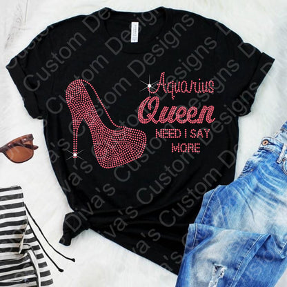 Aquarius Queen Rhinestone Digital Rhinestone Download Rhinestone Birthday File Zodiac Rhinestone File SVG PNG Cricut & Silhoette svg file