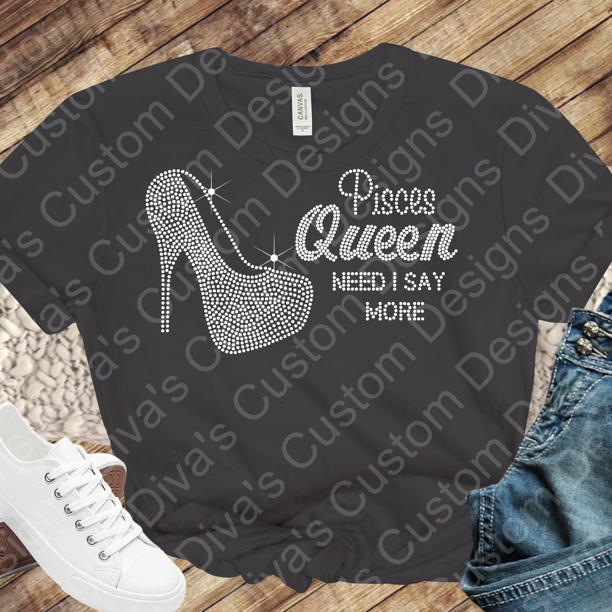 Pisces Queen Rhinestone Digital Rhinestone Download Rhinestone Birthday File Zodiac Rhinestone File SVG PNG Cricut & Silhouette svg file.