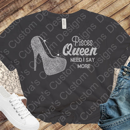 Pisces Queen Rhinestone Digital Rhinestone Download Rhinestone Birthday File Zodiac Rhinestone File SVG PNG Cricut & Silhouette svg file.
